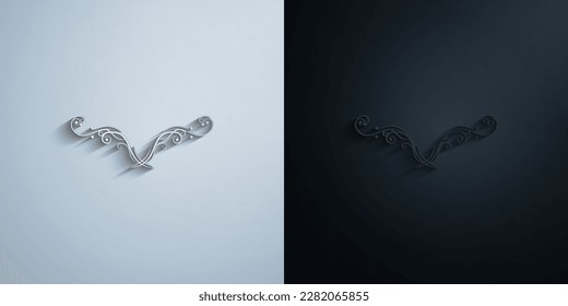 Decorative floral Ornament paper icon with shadow effect vector illuistration design
