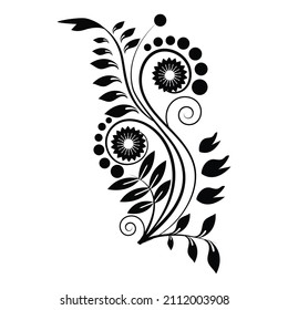 Decorative floral ornament in retro style
