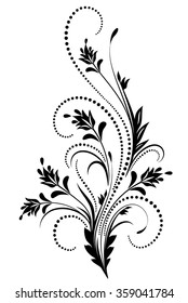 Decorative floral ornament in retro style