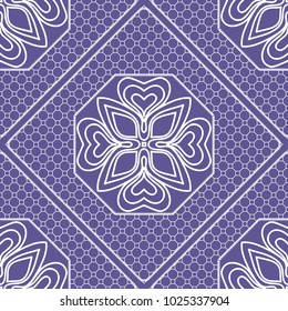 Decorative floral ornament. seamless pattern. Purple color. vector illustration. idea for design prints for neck scarves, carpets, bandanas. for interior design, wallpaper