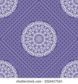 Decorative floral ornament. seamless pattern. Purple color. vector illustration. idea for design prints for neck scarves, carpets, bandanas. for interior design, wallpaper