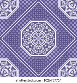 Decorative floral ornament. seamless pattern. Purple color. vector illustration. idea for design prints for neck scarves, carpets, bandanas. for interior design, wallpaper