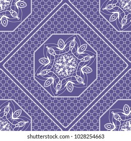 Decorative floral ornament. seamless pattern. Purple color. vector illustration. idea for design prints for neck scarves, carpets, bandanas. for interior design, wallpaper