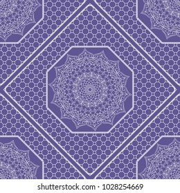 Decorative floral ornament. seamless pattern. Purple color. vector illustration. idea for design prints for neck scarves, carpets, bandanas. for interior design, wallpaper