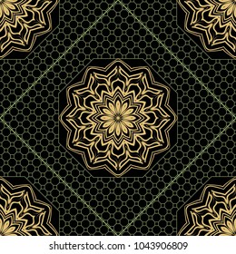 Decorative floral ornament. seamless pattern. vector illustration. Arabic, Indian, motif. for interior design, wallpaper, invitation