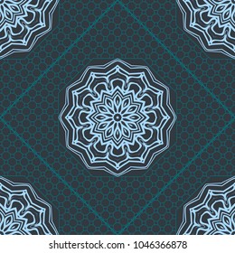 Decorative floral ornament. seamless pattern. vector illustration. for design prints for neck scarves, carpets, bandanas. for interior design, wallpaper