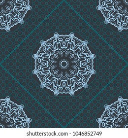 Decorative floral ornament. seamless pattern. vector illustration. for design prints for neck scarves, carpets, bandanas. for interior design, wallpaper