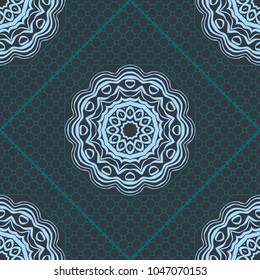Decorative floral ornament. seamless pattern. vector illustration. for design prints for neck scarves, carpets, bandanas. for interior design, wallpaper