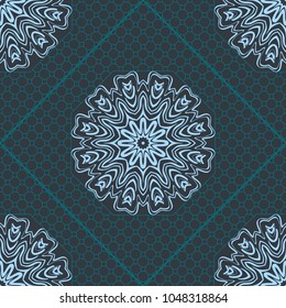 Decorative floral ornament. seamless pattern. vector illustration. for design prints for neck scarves, carpets, bandanas. for interior design, wallpaper