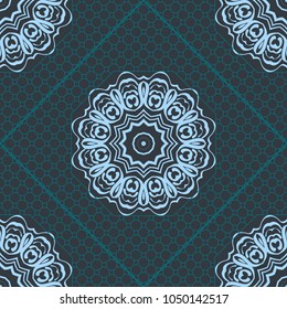 Decorative floral ornament. seamless pattern. vector illustration. for design prints for neck scarves, carpets, bandanas. for interior design, wallpaper