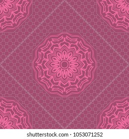 Decorative floral ornament. seamless pattern. vector illustration. Arabic, Indian, motif. for interior design, wallpaper, invitation