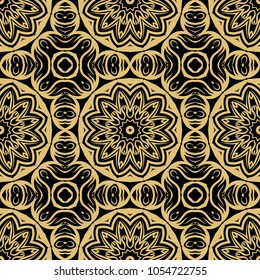 Decorative floral ornament. seamless pattern. vector illustration. Tribal Ethnic Arabic, Indian, motif. for interior design, wallpaper