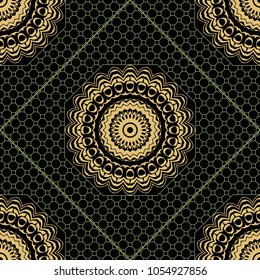 Decorative floral ornament. seamless pattern. vector illustration. Arabic, Indian, motif. for interior design, wallpaper, invitation