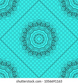 Decorative floral ornament. seamless pattern. vector illustration. for design prints for neck scarves, carpets, bandanas. for interior design, wallpaper