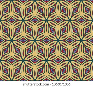 Decorative floral ornament. seamless pattern. vector illustration. Tribal Ethnic Arabic, Indian, motif. for interior design, color wallpaper.