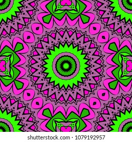 Decorative floral ornament. seamless pattern. vector illustration. Tribal Ethnic Arabic, Indian, motif. for interior design, wallpaper.