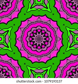 Decorative floral ornament. seamless pattern. vector illustration. Tribal Ethnic Arabic, Indian, motif. for interior design, wallpaper.