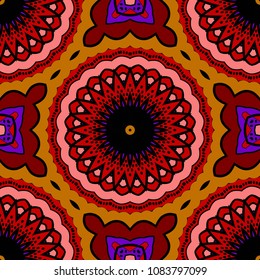 Decorative floral ornament. seamless pattern. vector illustration. Tribal Ethnic Arabic, Indian, motif. for interior design, wallpaper.