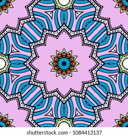 Decorative floral ornament. seamless pattern. vector illustration. Tribal Ethnic Arabic, Indian, motif. for interior design, wallpaper.