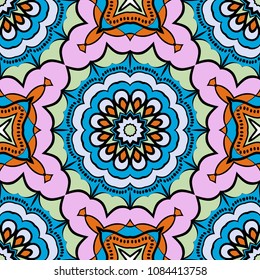 Decorative floral ornament. seamless pattern. vector illustration. Tribal Ethnic Arabic, Indian, motif. for interior design, wallpaper.