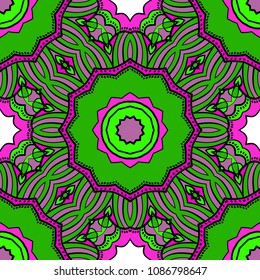 Decorative floral ornament. seamless pattern. vector illustration. Tribal Ethnic Arabic, Indian, motif. for interior design, wallpaper.