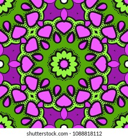 Decorative floral ornament. seamless pattern. vector illustration. Tribal Ethnic Arabic, Indian, motif. for interior design, wallpaper.