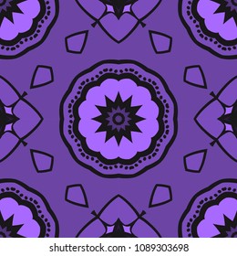 Decorative floral ornament. seamless pattern. vector illustration. Tribal Ethnic Arabic, Indian, motif. for interior design, wallpaper.