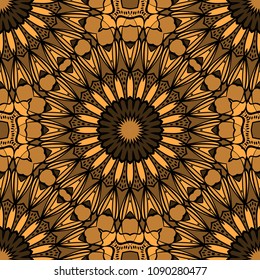 Decorative floral ornament. seamless pattern. vector illustration. Tribal Ethnic Arabic, Indian, motif. for interior design, wallpaper.
