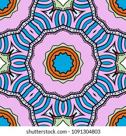 Decorative floral ornament. seamless pattern. vector illustration. Tribal Ethnic Arabic, Indian, motif. for interior design, wallpaper.