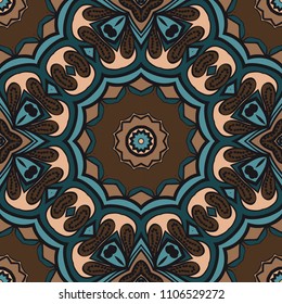 Decorative floral ornament. seamless pattern. vector illustration. Tribal Ethnic Arabic, Indian, motif. for interior design, wallpaper.