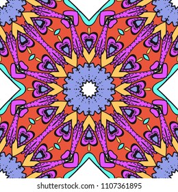 Decorative floral ornament. seamless pattern. vector illustration. Tribal Ethnic Arabic, Indian, motif. for interior design, wallpaper.