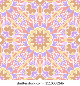 Decorative floral ornament. seamless pattern. vector illustration. Tribal Ethnic Arabic, Indian, motif. for interior design, wallpaper.