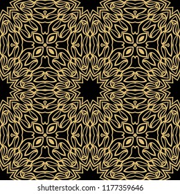 Decorative floral ornament. seamless pattern. vector illustration. Tribal Ethnic Arabic, Indian, motif. for interior design, wallpaper.