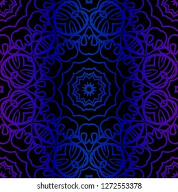 Decorative Floral Ornament. Seamless Pattern. Vector Illustration. Tribal Ethnic Arabic, Indian, Motif. For Interior Design, Wallpaper.
