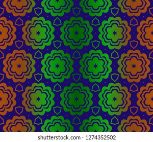 Decorative Floral Ornament. Seamless Pattern. Vector Illustration. Tribal Ethnic Arabic, Indian, Motif. For Interior Design, Wallpaper.