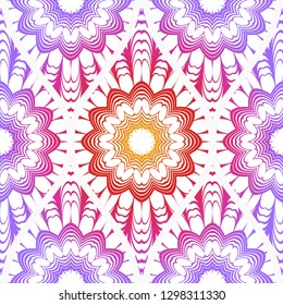 Decorative Floral Ornament. Seamless Pattern. Vector Illustration. Tribal Ethnic Arabic, Indian, Motif. Print Cloth, Clothes, Banner, Cover, Card, Fashio, interior, Website, Wrapper.