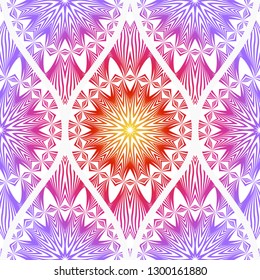 Decorative Floral Ornament. Seamless Pattern. Vector Illustration. Tribal Ethnic Arabic, Indian, Motif. Print Cloth, Clothes, Banner, Cover, Card, Fashio, interior, Website, Wrapper.