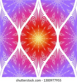 Decorative Floral Ornament. Seamless Pattern. Vector Illustration. Tribal Ethnic Arabic, Indian, Motif. Print Cloth, Clothes, Banner, Cover, Card, Fashio, interior, Website, Wrapper.