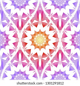 Decorative Floral Ornament. Seamless Pattern. Vector Illustration. Tribal Ethnic Arabic, IndianMotif. Print Cloth, Clothes, Banner, Cover, Card, Fashion, interior, Website, Wrapper.