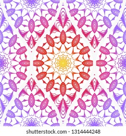 Decorative Floral Ornament. Seamless Pattern. Vector Illustration. Tribal Ethnic Arabic, Indian, Motif. Print Cloth, Clothes, Banner, Cover, Card, Fashio, interior, Website, Wrapper.