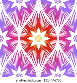 Decorative Floral Ornament. Seamless Pattern. Vector Illustration. Tribal Ethnic Arabic, Indian, Motif. Print Cloth, Clothes, Banner, Cover, Card, Fashio, interior, Website, Wrapper.