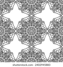Decorative Floral Ornament. Seamless Pattern. Vector Illustration