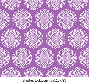 Decorative floral ornament. seamless pattern. silver, purple color. vector illustration. for interior design, wallpaper, invitation