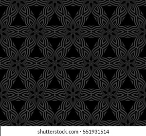 Decorative floral ornament. seamless pattern. monochrome color. vector illustration. for interior design, wallpaper, invitation
