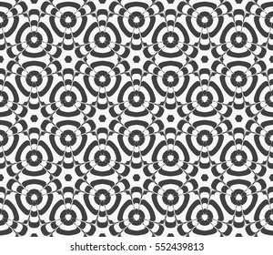 Decorative floral ornament. seamless pattern. grey and white color. vector illustration. for interior design, wallpaper, invitation