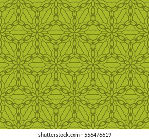Decorative floral ornament. seamless pattern. green color. vector illustration. for interior design, wallpaper, invitation
