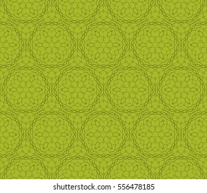 Decorative floral ornament. seamless pattern. green color. vector illustration. for interior design, wallpaper, invitation