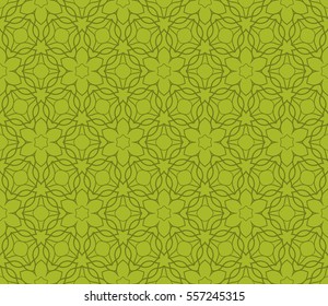 Decorative floral ornament. seamless pattern. green color. vector illustration. for interior design, wallpaper, invitation