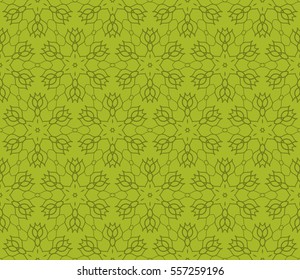 Decorative floral ornament. seamless pattern. green color. vector illustration. for interior design, wallpaper, invitation
