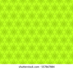 Decorative floral ornament. seamless pattern. green color. vector illustration. for interior design, wallpaper, invitation